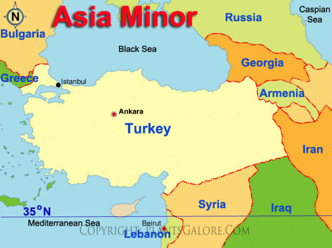 Types: Map of Asia Minor - Ornamental Plant Information from