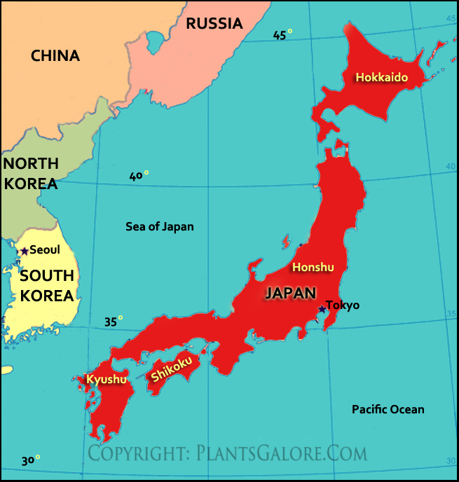 Types Map Of Japan Ornamental Plant Information From